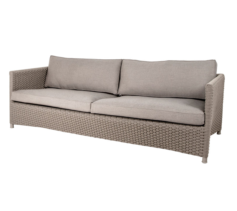 Diamond 3-Seater Outdoor Sofa Included Cushion Set Cane-line Soft Rope, Taupe by Cane-line