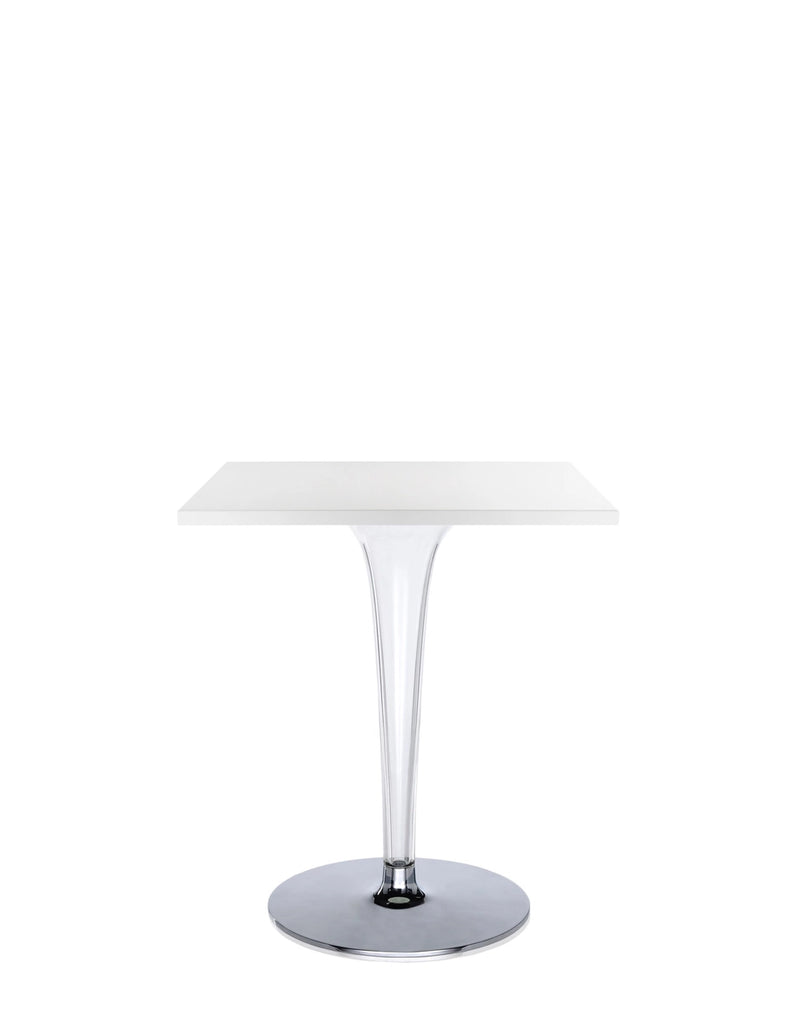 Toptop Square Cafe Table with Rounded Pleated Leg and Rounded Base by Kartell