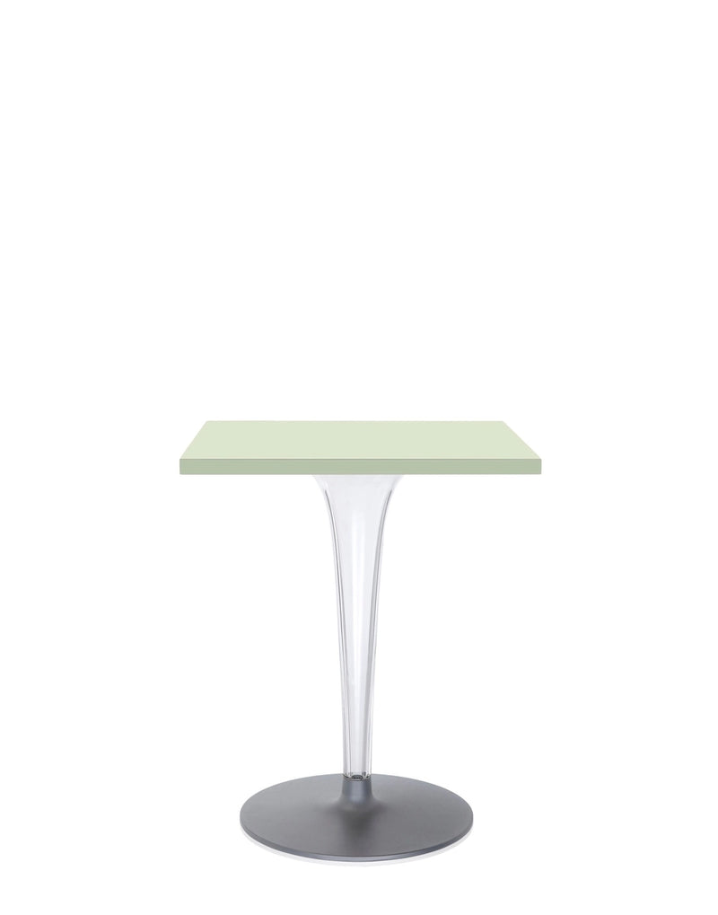 Toptop Square Cafe Table with Rounded Pleated Leg and Rounded Base by Kartell