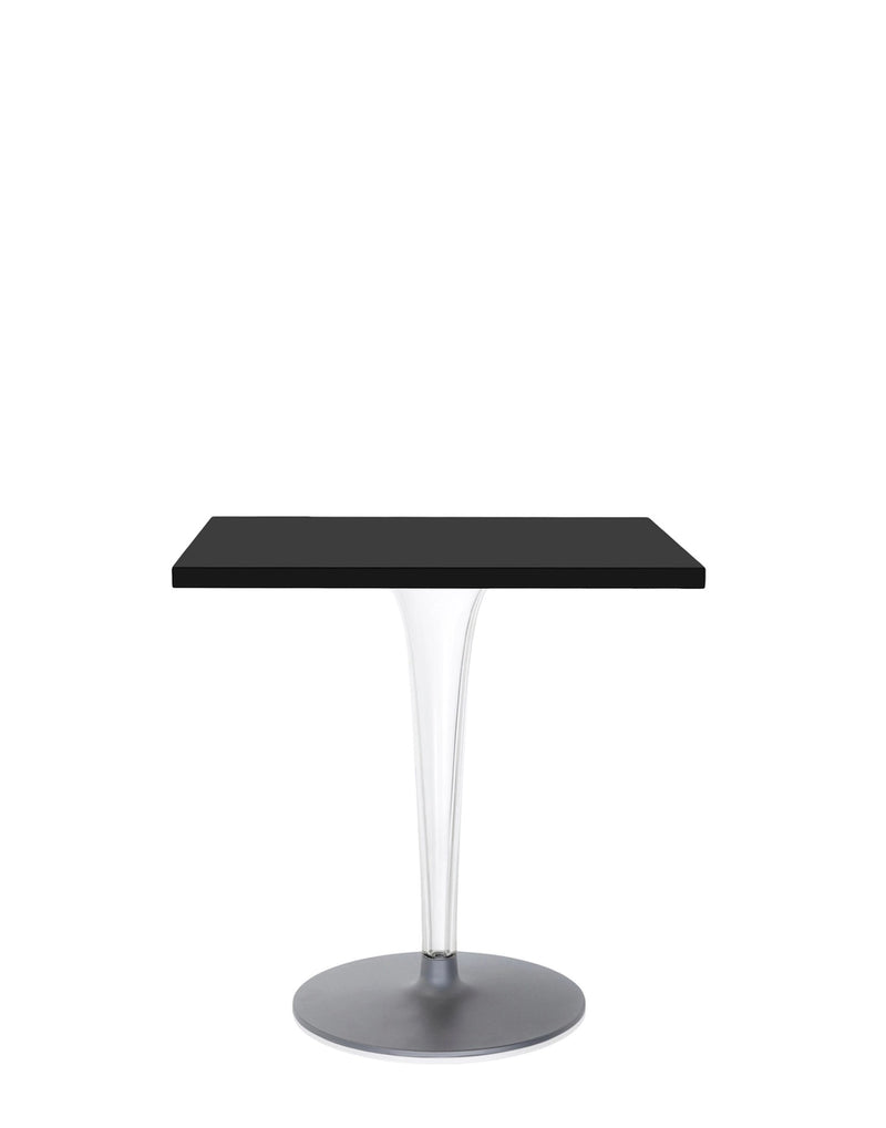 Toptop Square Cafe Table with Rounded Pleated Leg and Rounded Base by Kartell