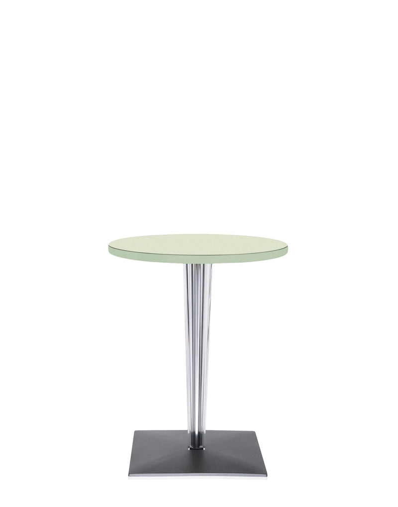 Toptop Round Cafe Table with Square Pleated Leg and Square Base by Kartell