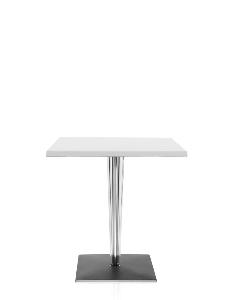 Toptop Square Cafe Table with Square Pleated Leg and Square Base by Kartell