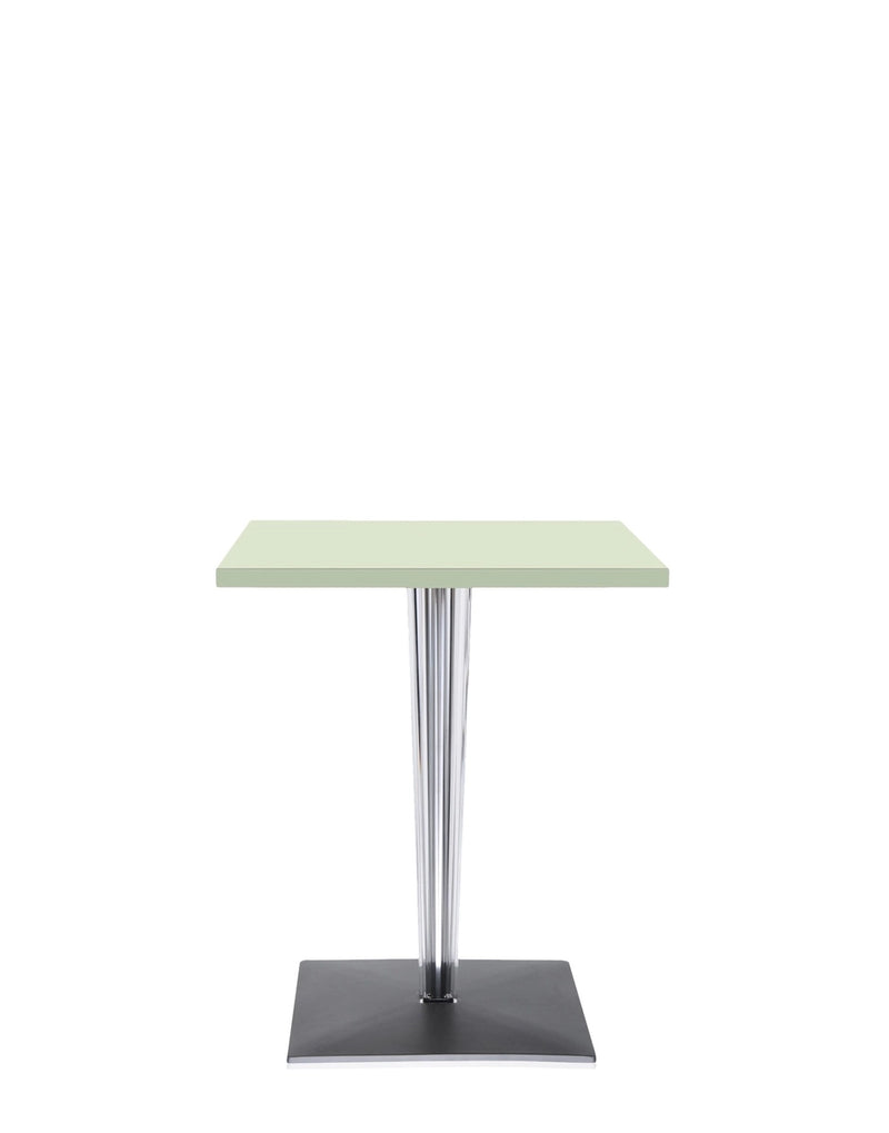 Toptop Square Cafe Table with Square Pleated Leg and Square Base by Kartell