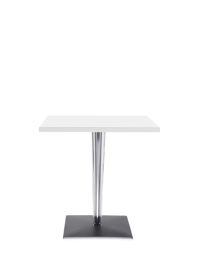 Toptop Square Cafe Table with Square Pleated Leg and Square Base by Kartell