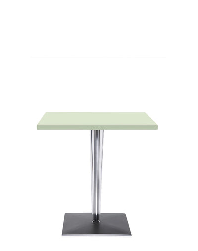 Toptop Square Cafe Table with Square Pleated Leg and Square Base by Kartell