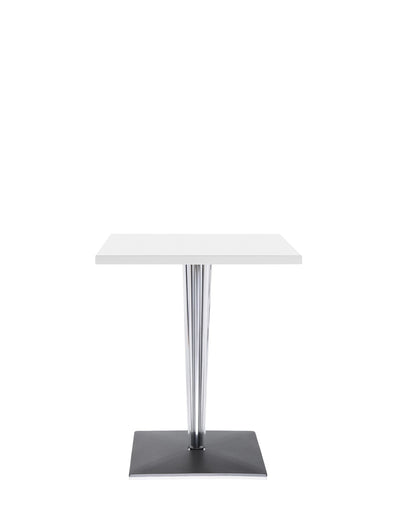Toptop Square Cafe Table with Square Pleated Leg and Square Base by Kartell
