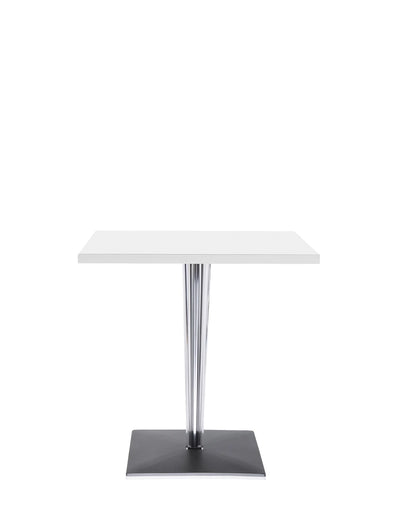 Toptop Square Cafe Table with Square Pleated Leg and Square Base by Kartell