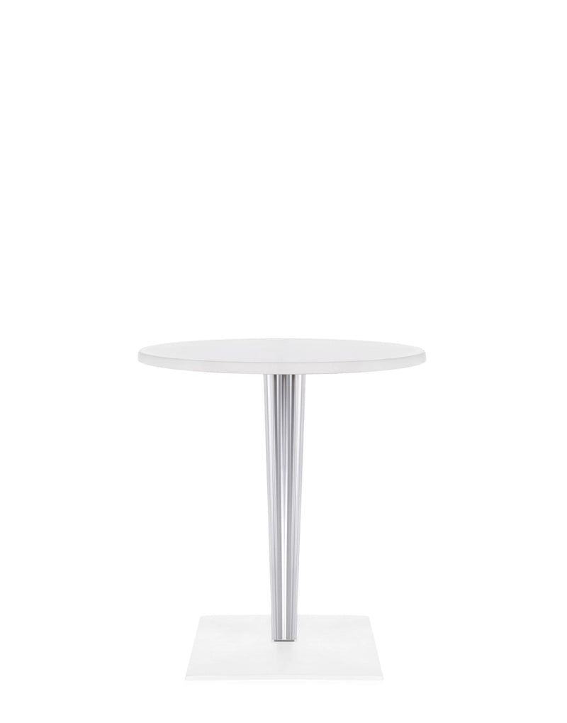 Toptop for Dr.Yes Round Cafe Table with Pleated Square Leg and Square Base by Kartell