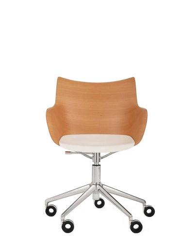 Q/Wood Adjustable Height Desk Chair with Wheels by Kartell