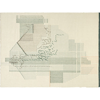 Backstitch Composition Kilim, Embroidery Rug by GAN