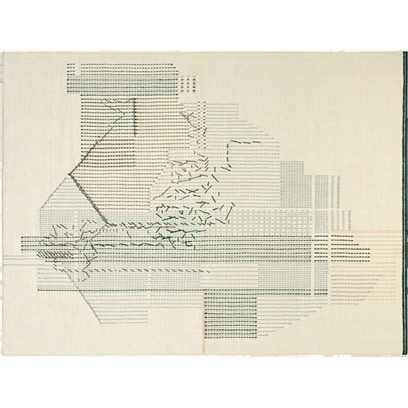 Backstitch Composition Kilim, Embroidery Rug by GAN