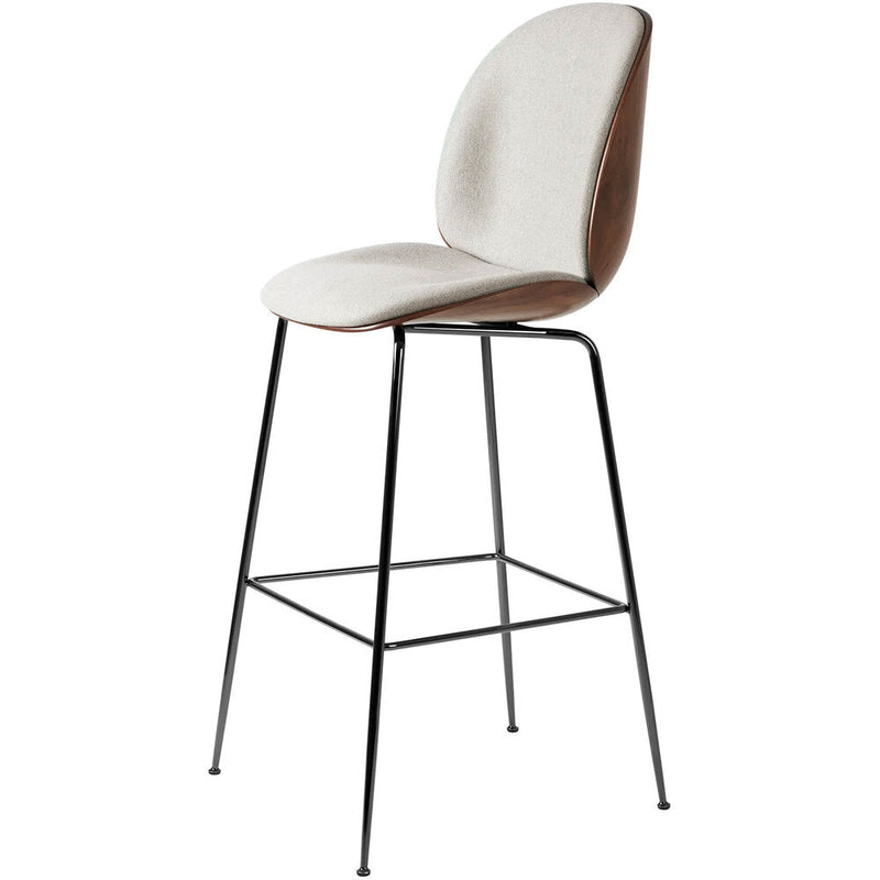 Beetle Bar Chair, Front Upholstered, Conic Base, Veneer Shell by Gubi