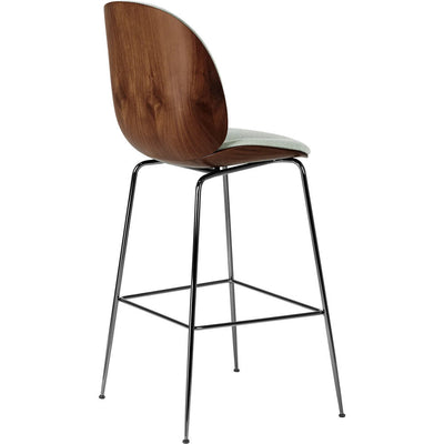 Beetle Bar Chair, Front Upholstered, Conic Base, Veneer Shell by Gubi