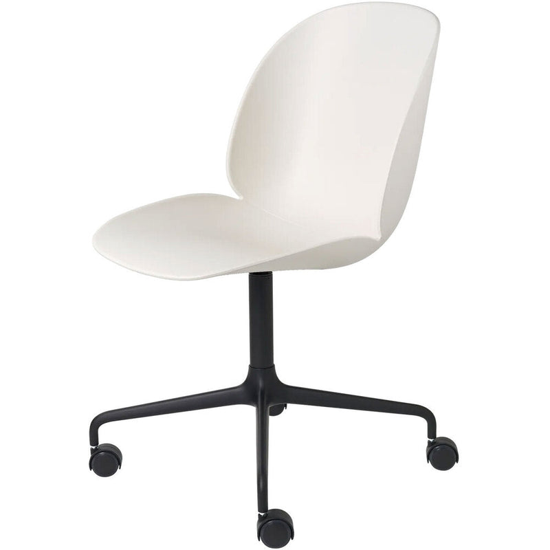 Beetle Meeting Chair Un-Upholstered, 4-star Base with Castors by Gubi
