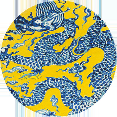 Blue China Chain Stitch, Hand Tufted Rug by GAN
