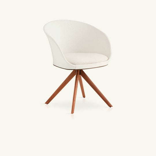 Blum Outdoor Dining Chair with Pyramid Shaped Solid Wood Legs by Expormim
