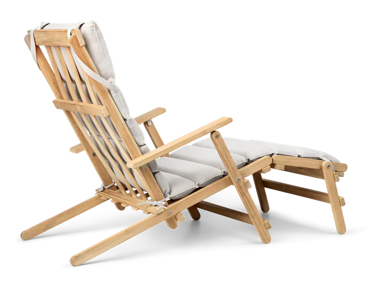 Quick Ship BM5565 Outdoor Extended Deck Chair With Cushion by Carl Hansen & Son