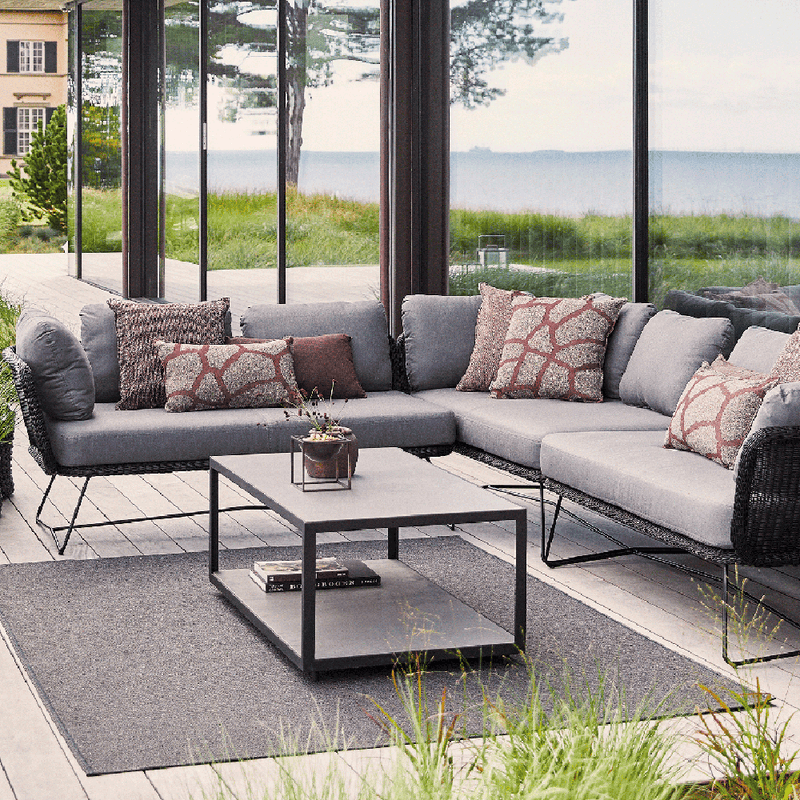 Circle Rug Outdoor & Indoor Dark Grey by Cane-line Additional Image - 2