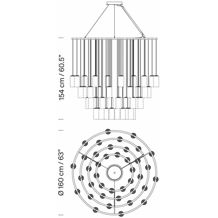 Cirio Chandelier Pendant Lamp by Santa & Cole