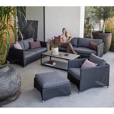 Diamond 2-Seater Sofa Included Cushion Set Cane-line Weave, Graphite by Cane-line Additional Image - 1