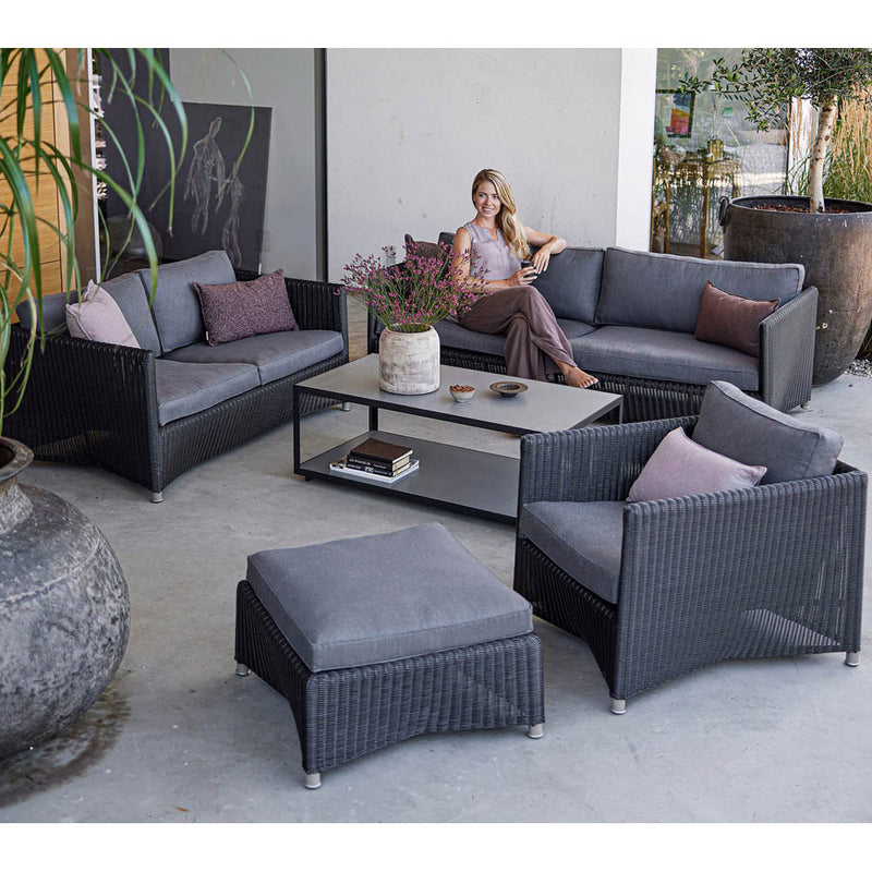 Diamond 2-Seater Sofa Included Cushion Set Cane-line Weave, Graphite by Cane-line Additional Image - 2