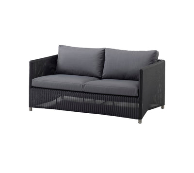 Diamond 2-Seater Outdoor Sofa Included Cushion Set Cane-line Weave, Graphite by Cane-line