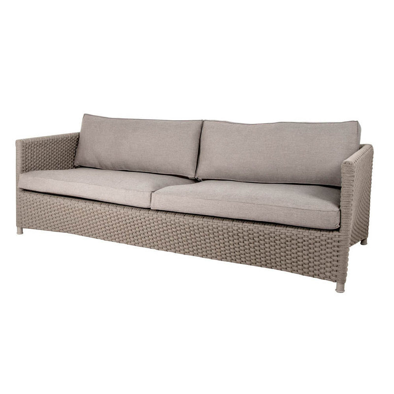 Diamond 3-Seater Sofa Included Cushion Set Cane-line Soft Rope, Taupe by Cane-line