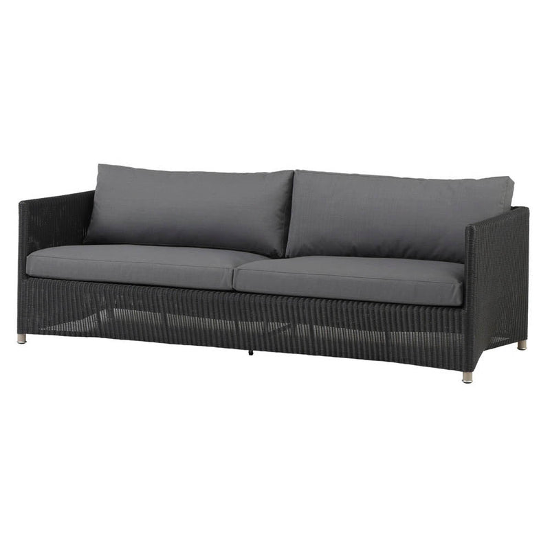 Diamond 3-Seater Sofa Included Cushion Set Cane-line Weave, Graphite by Cane-line