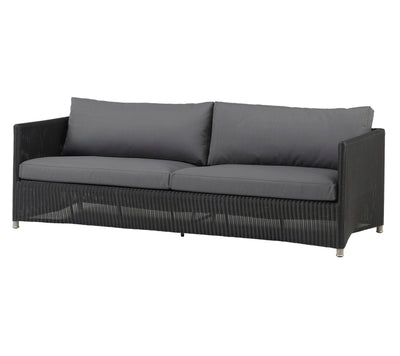 Diamond 3-Seater Outdoor Sofa Included Cushion Set Cane-line Weave, Graphite by Cane-line
