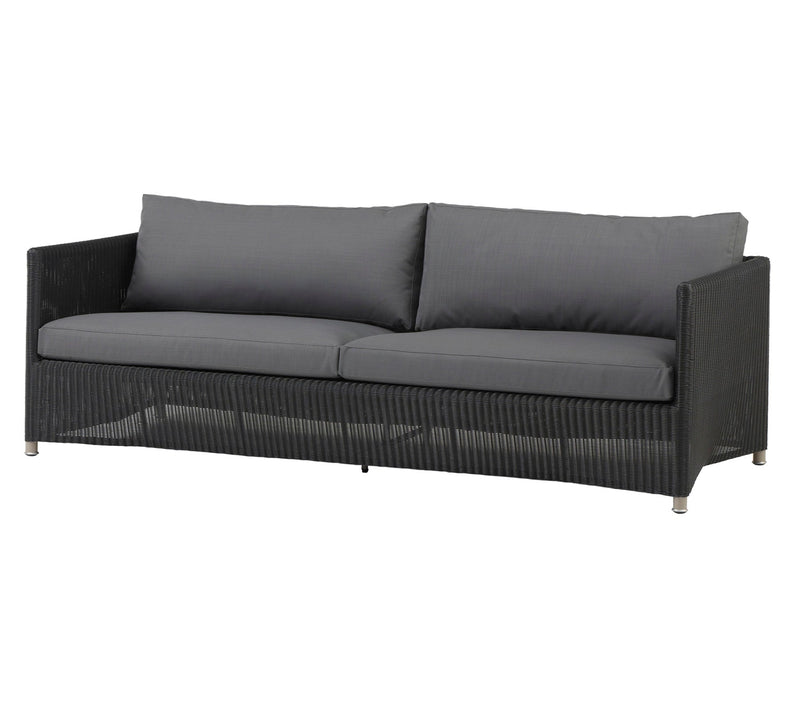 Diamond 3-Seater Outdoor Sofa Included Cushion Set Cane-line Weave, Graphite by Cane-line