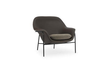 Drape Black Steel Ultra Leather/Hallingdal Low Lounge Chair