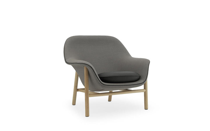 Drape Oak Steelcut Trio/Ultra Leather Low Lounge Chair