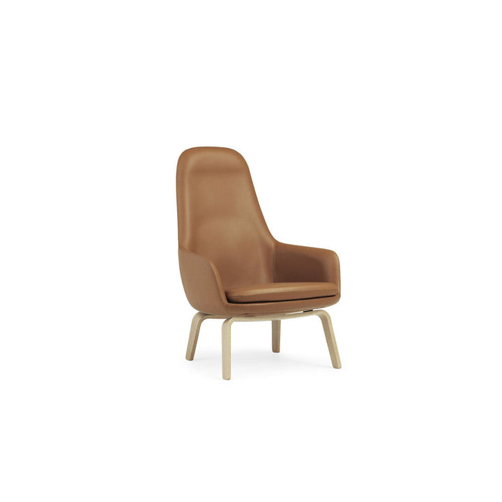 Era High Oak Ultra Leather Lounge Chair by Normann Copenhagen