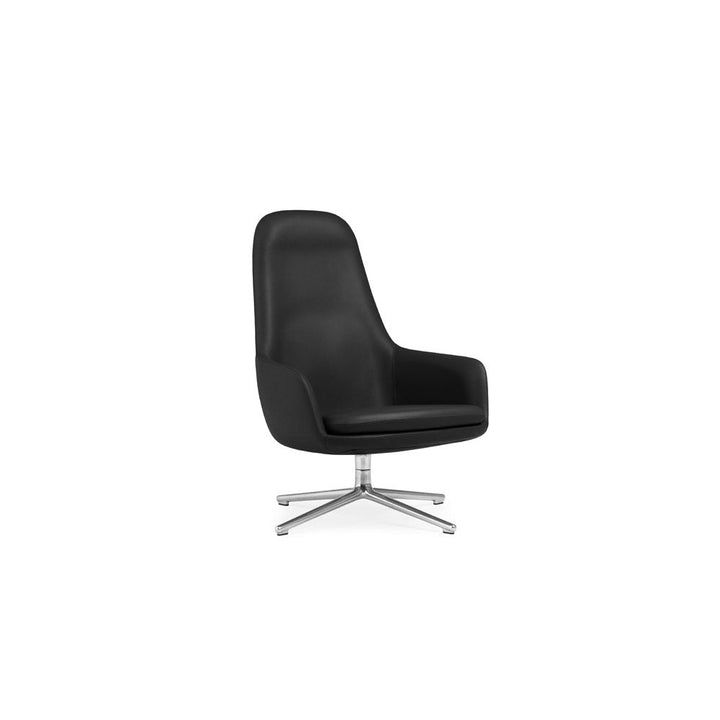Era High Swivel Aluminium Ultra Leather Lounge Chair by Normann Copenhagen