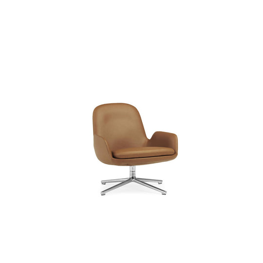 Era Low Swivel Aluminium Ultra Leather Lounge Chair by Normann Copenhagen