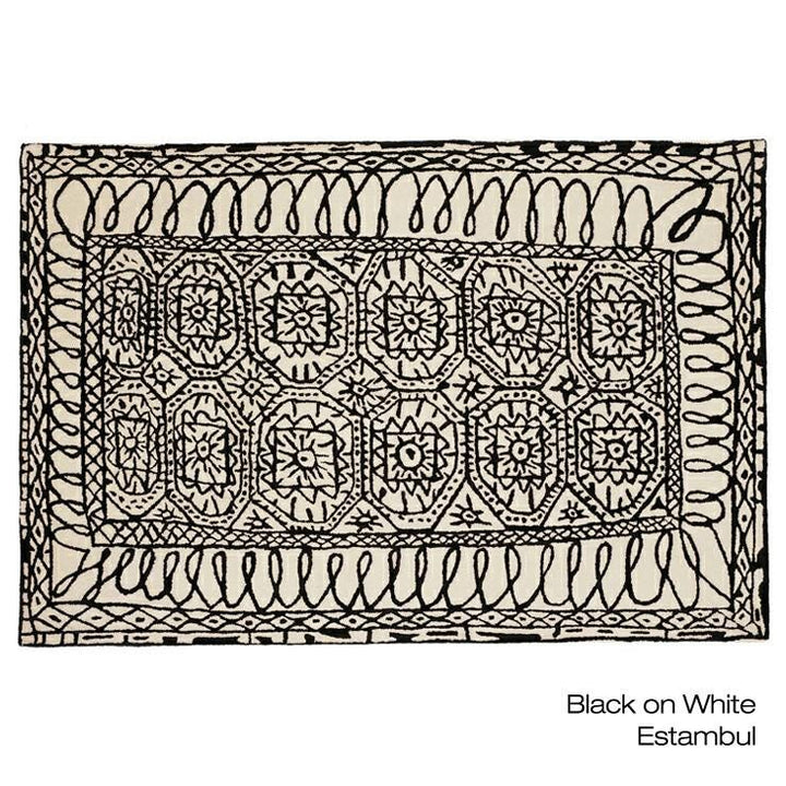 Black on White Rug by Nanimarquina