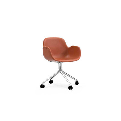 Form Armchair Swivel 4W Full Upholstery Aluminium/Ultra Leather by Normann Copenhagen