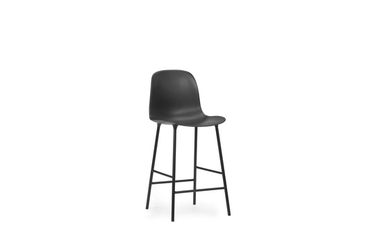 Form 25" Seat Height Steel Black Bar Chair