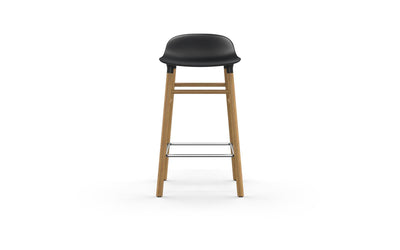 Form 25" Seat Height Oak Black Barstool - Additional Image 1