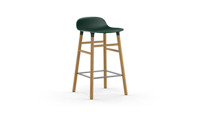 Form 25" Seat Height Oak Black Barstool by Normann Copenhagen