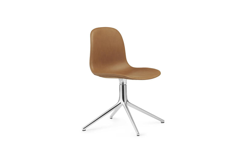 Form Full Upholstery Aluminium Ultra Leather 4 Leg Swivel Chair by Normann Copenhagen