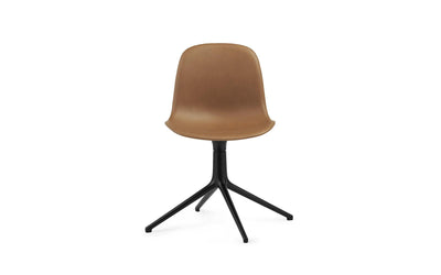 Form 4 Leg Full Upholstery Black Aluminium Ultra Leather Chair Swivel - Additional Image 1