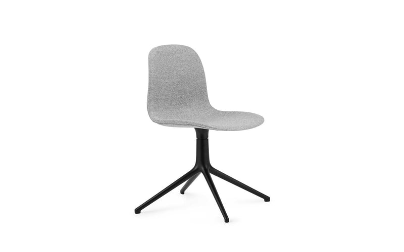 Form 4 Leg Full Upholstery Black Aluminium Ultra Leather Chair Swivel - Additional Image 2