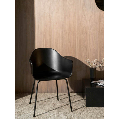 Harbour Hard Shell Dining Arm Chair Black Steel Base by Audo Copenhagen - Additional Image - 9