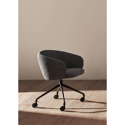 Huma Upholstered Swivel Armchair with Casters by Expormim - Additional Image 1