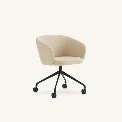 Huma Upholstered Swivel Armchair with Casters by Expormim