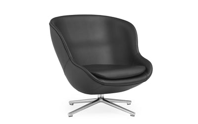 Hyg Low Swivel Aluminium Ultra Leather Lounge Chair by Normann Copenhagen