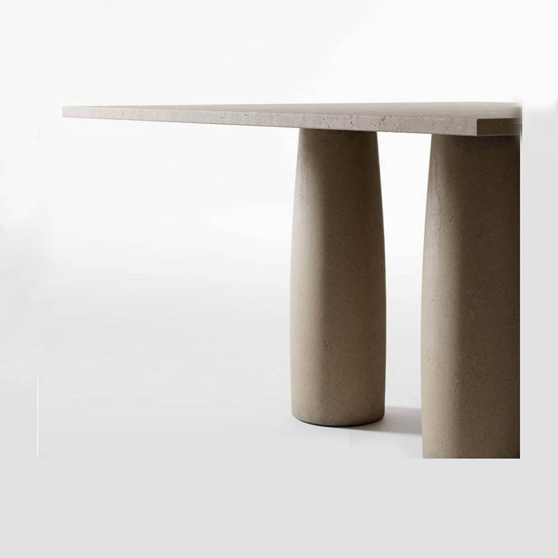 Il Colonnato Minera Stone Outdoor Dining Table 55x55 Inch by Kettal