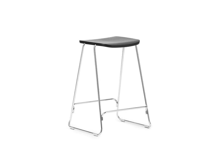 Just 25" Seat Height Black Oak/ Chrome Barstool