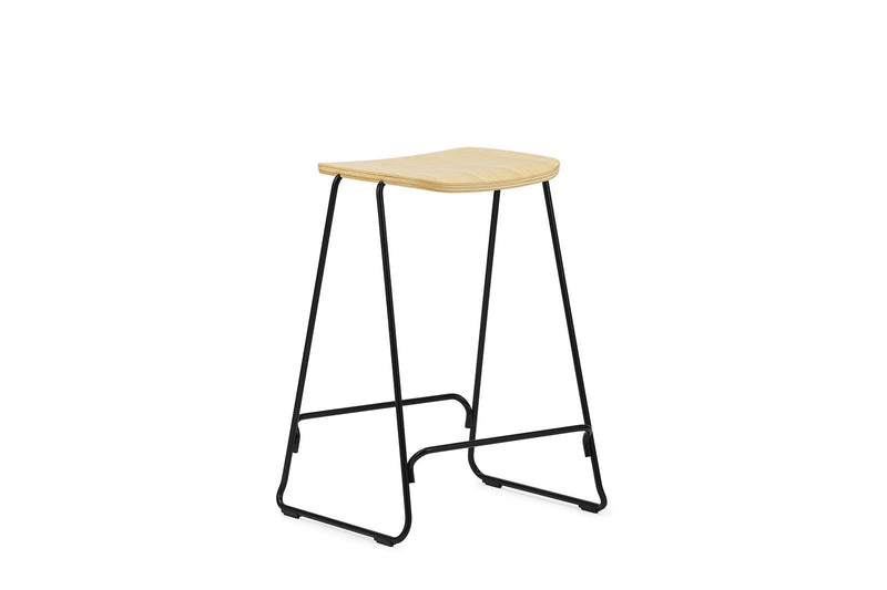 Just 25" Seat Height Black Oak/ Chrome Barstool by Normann Copenhagen